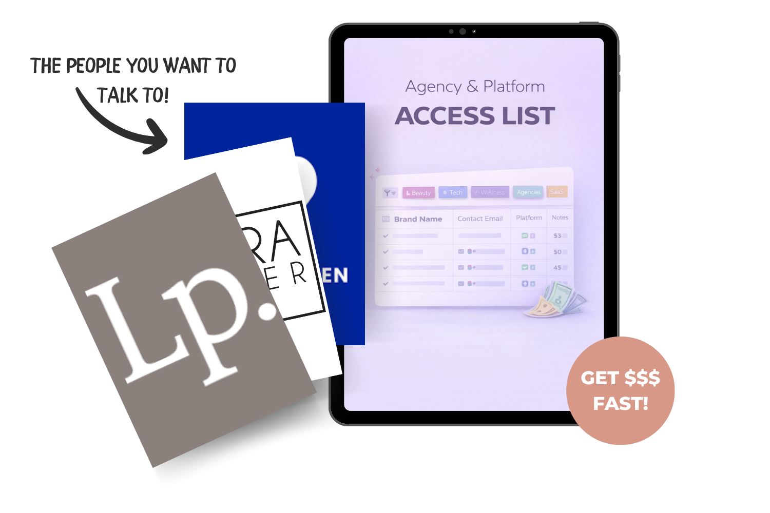 Agency and Platform Access List mockup